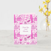 Roze en hete roze modepatroon kaart (Gele Bloem)