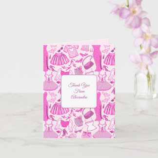 Roze en hete roze modepatroon kaart