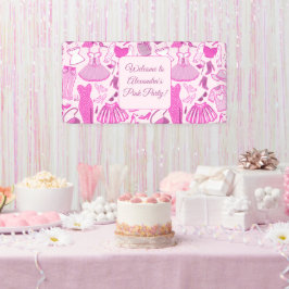 Roze en hete roze modepatroon spandoek