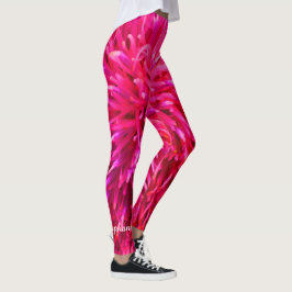 Roze en hotroze Abstract met persoonlijke naam Leggings