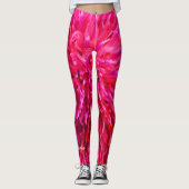 Roze en hotroze Abstract met persoonlijke naam Leggings (Voorkant)