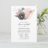 Roze en houtskool Baby of Vrijgezellenfeest per po Kaart (Staand voorkant)