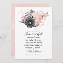 Roze en houtskool Baby of Vrijgezellenfeest per po Kaart