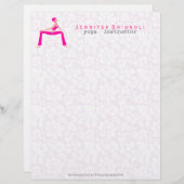 Roze en huid tinten yoga pose silhouet persoonlijk briefhoofd (Voorkant / Achterkant)