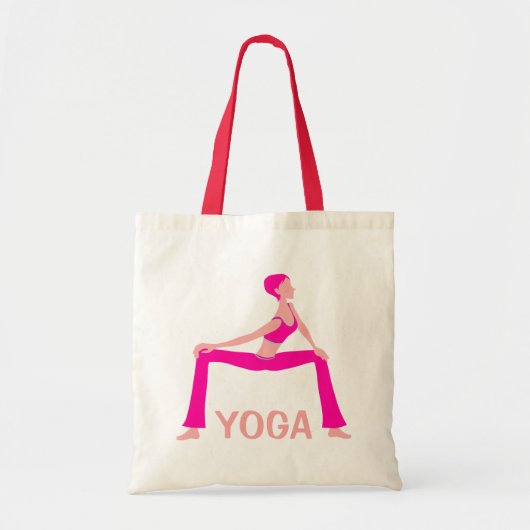 Roze en huid tinten yoga pose silhouet tote bag (Voorkant)