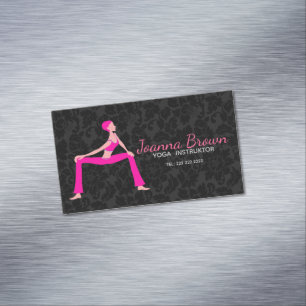 Roze en huid tinten yoga pose silhouet visitekaartje magneet