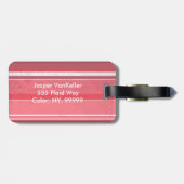 Roze en inktstrepen bagagelabel (Achterkant horizontaal)