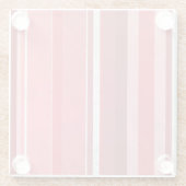Roze en inktstrepen glazen onderzetter (Achterkant)