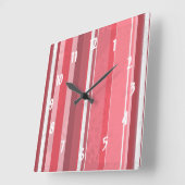 Roze en inktstrepen vierkante klok (Hoek)