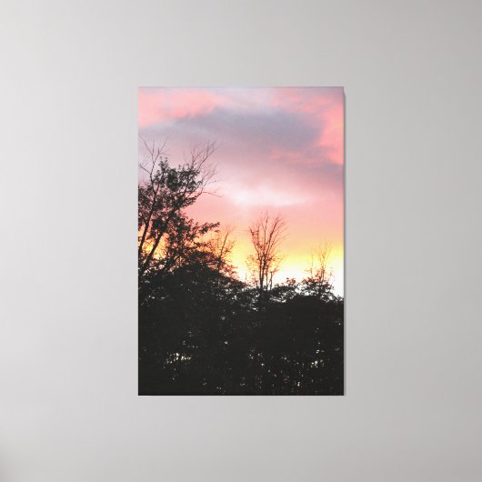 Roze en inktzwart canvas afdruk (Voorkant)