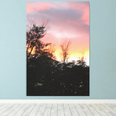 Roze en inktzwart canvas afdruk (Insitu (Houten vloer))