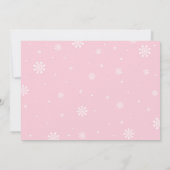 Roze en int | Winter Onederland Girl 1e verjaardag Kaart (Achterkant)