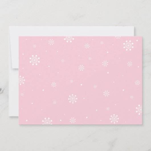 Roze en int | Winter Onederland Girl 1e verjaardag Kaart (Achterkant)