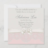 Roze en ivoor Butterflies en kant Vrijgezellenfees Kaart (Achterkant)