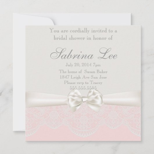 Roze en ivoor Butterflies en kant Vrijgezellenfees Kaart (Achterkant)