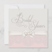 Roze en ivoor Butterflies en kant Vrijgezellenfees Kaart (Voorkant)