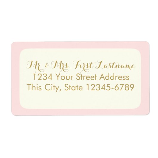 Roze en ivoor etiket (Voorkant)