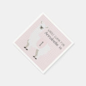 Roze en ivoor Hele Llama Fun Baby 1e verjaardag Servet (Hoek)