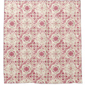 Roze en Ivoor Mandala Design Douchegordijn (Voorkant)