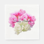 Roze en ivoor Peony Paper Napkins Servet (Voorkant)