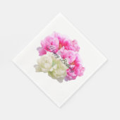 Roze en ivoor Peony Paper Napkins Servet (Hoek)