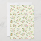 Roze en Ivoor Regen Boot Bruiloft Douche Kaart (Achterkant)