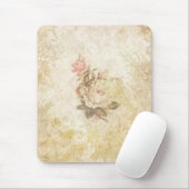 roze en ivoor Roos Muismat (Met muis)
