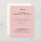 Roze en ivoren bruiloft informatie informatiekaartje (Voorkant / Achterkant)