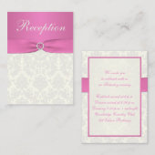 Roze en ivoren Kaart voor Damasbehuizing (Voorkant / Achterkant)