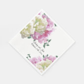 Roze en ivoren ponies Wedding Paper Napkins Servet (Hoek)