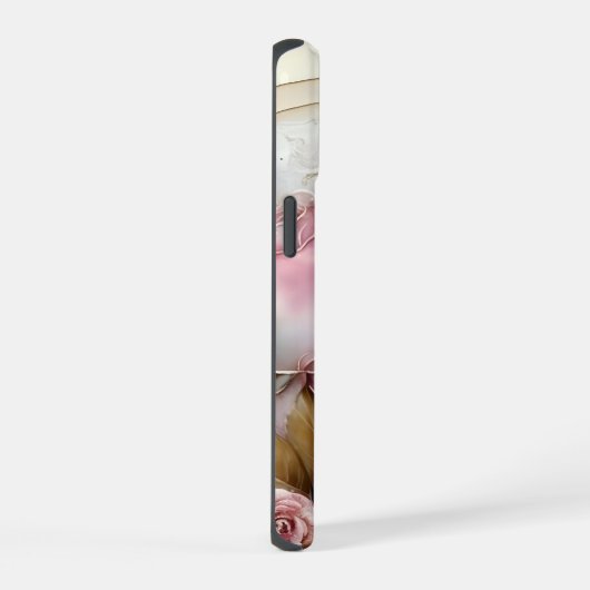 Roze en ivoren Rozen iPhone 15 Case (Rechterkant)