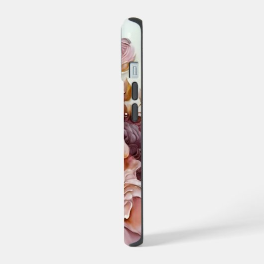 Roze en ivoren Rozen iPhone 15 Case (Linkerkant)