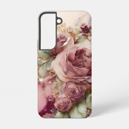 Roze en ivoren Rozen Samsung Galaxy Hoesje