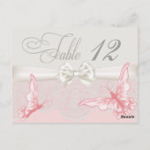 Roze en ivoren vlinders en Kaart van de kant (Achterkant)