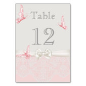 Roze en ivoren vlinders en Kaart van de kant (Achterkant)