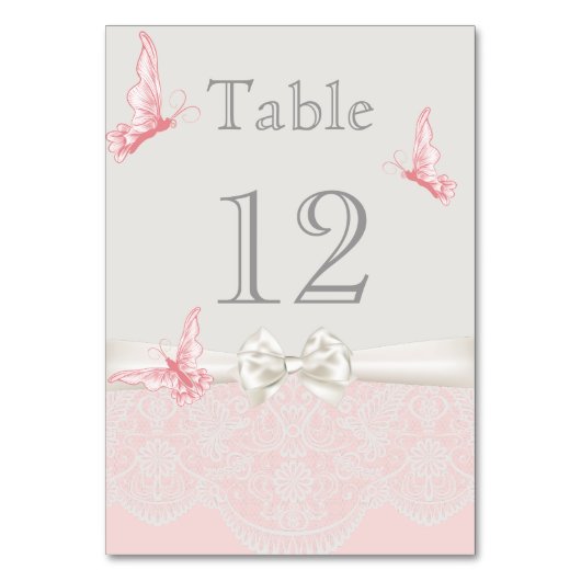 Roze en ivoren vlinders en Kaart van de kant (Achterkant)