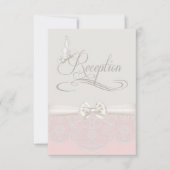 Roze en ivoren vlinders en kant-en-klaar maken kaart (Voorkant)