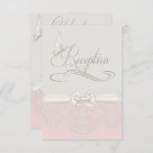 Roze en ivoren vlinders en kant-en-klaar maken kaart (Voorkant / Achterkant)