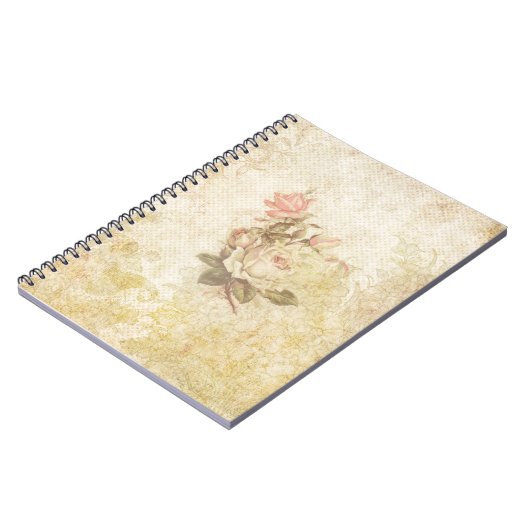 Roze en Ivory Roos Notitieboek (Linkerzijde)