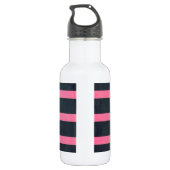 roze en jachtstrepen waterfles  (Achterkant)