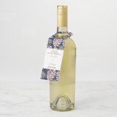 Roze en jachttropische bladeren, polka dots bruilo flessenhanger (Schuin)