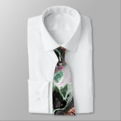 Roze en jade groene marmer stropdas-kleurstof stropdas (Gebonden)