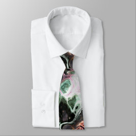 Roze en jade groene marmer stropdas-kleurstof stropdas