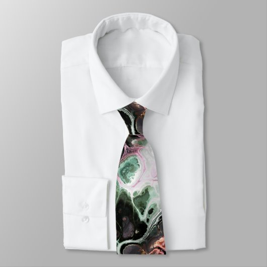 Roze en jade groene marmer stropdas-kleurstof stropdas (Gebonden)