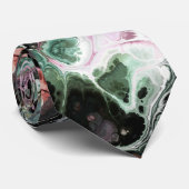 Roze en jade groene marmer stropdas-kleurstof stropdas (Opgerold)