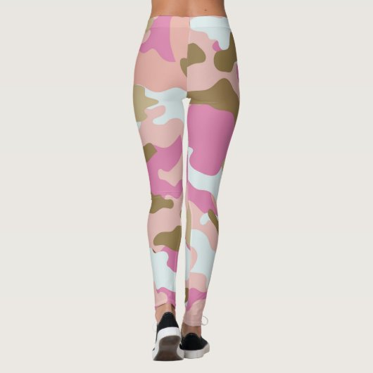 Roze en kaki camo Leggings (Achterkant)