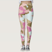 Roze en kaki camo Leggings (Voorkant)
