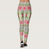 Roze en kalkgroen leggings (Achterkant)