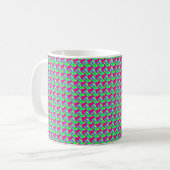 roze en kalkgroene koffie of thee drink koffiemok (Voorkant links)