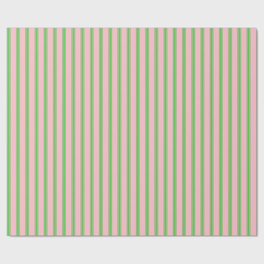 Roze en kalkgroene lijnen Verpakkingspapier Cadeaupapier (Vlak)